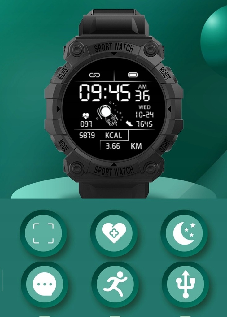 SMARTBAND FD68 ZEGAREK SMARTWATCH DAMSKI MĘSKI DLA DZIECI BAND OPASKA SPORT Obsługa ładowania bezprzewodowego nie